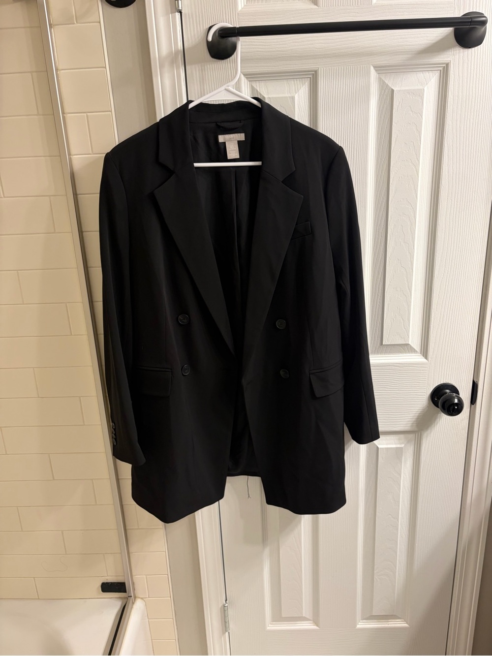 H&M Black Double-Breasted Women's Blazer